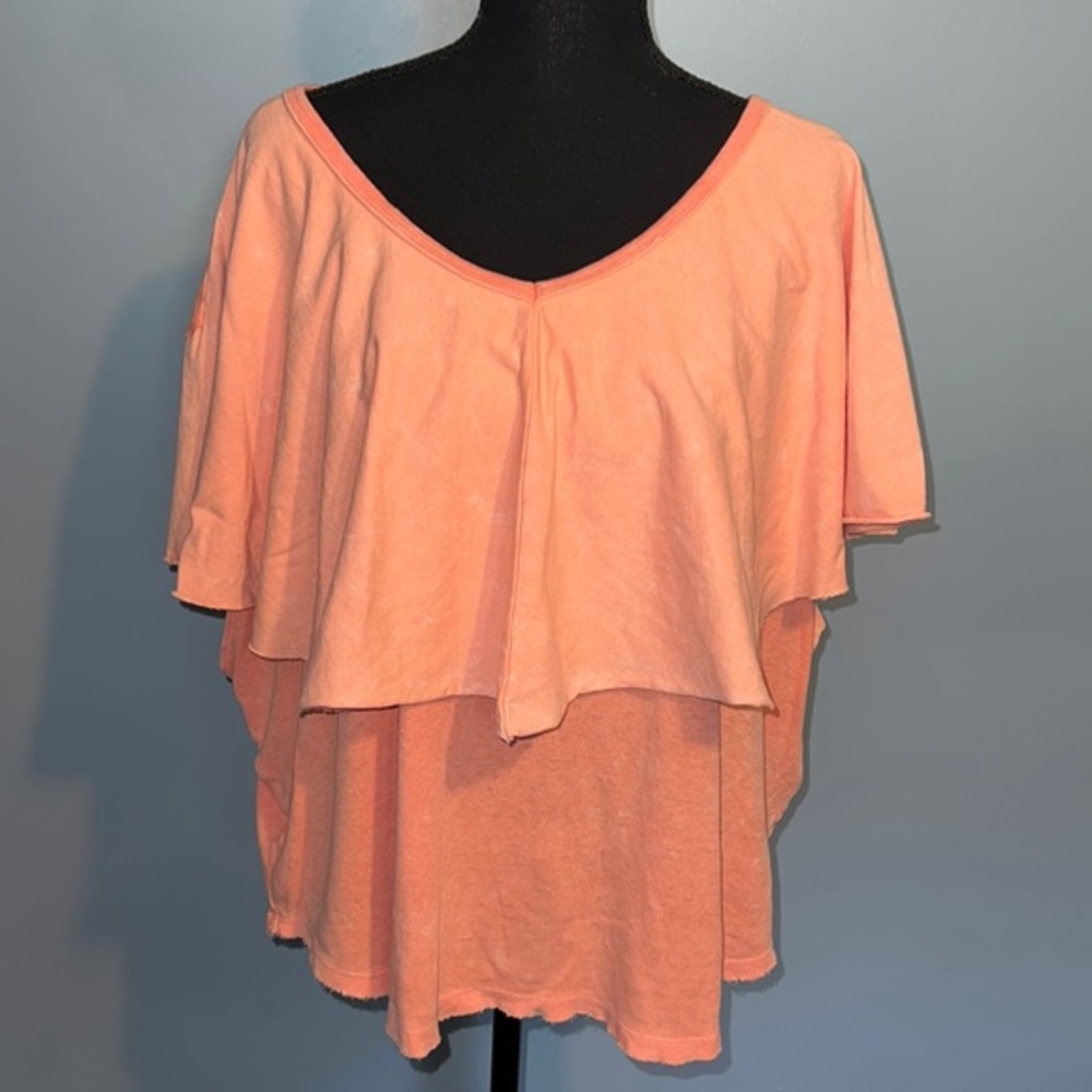 🍒Free People Peach Layered Tee